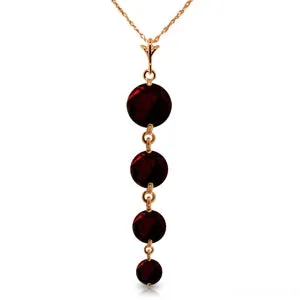 14K Solid Rose Gold Garnet Certified Series Necklace