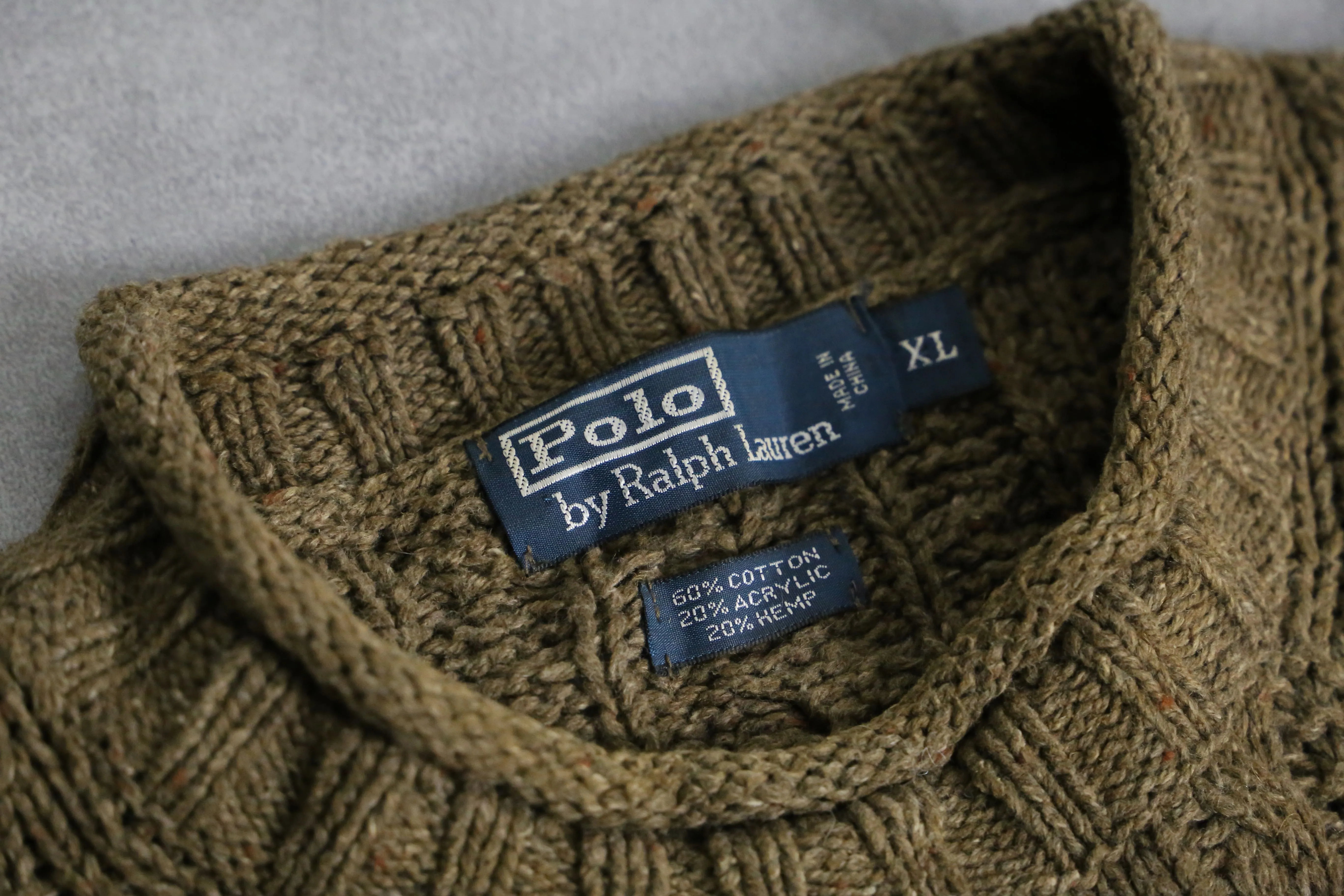 1990s Polo by RL roll neck aran sweater