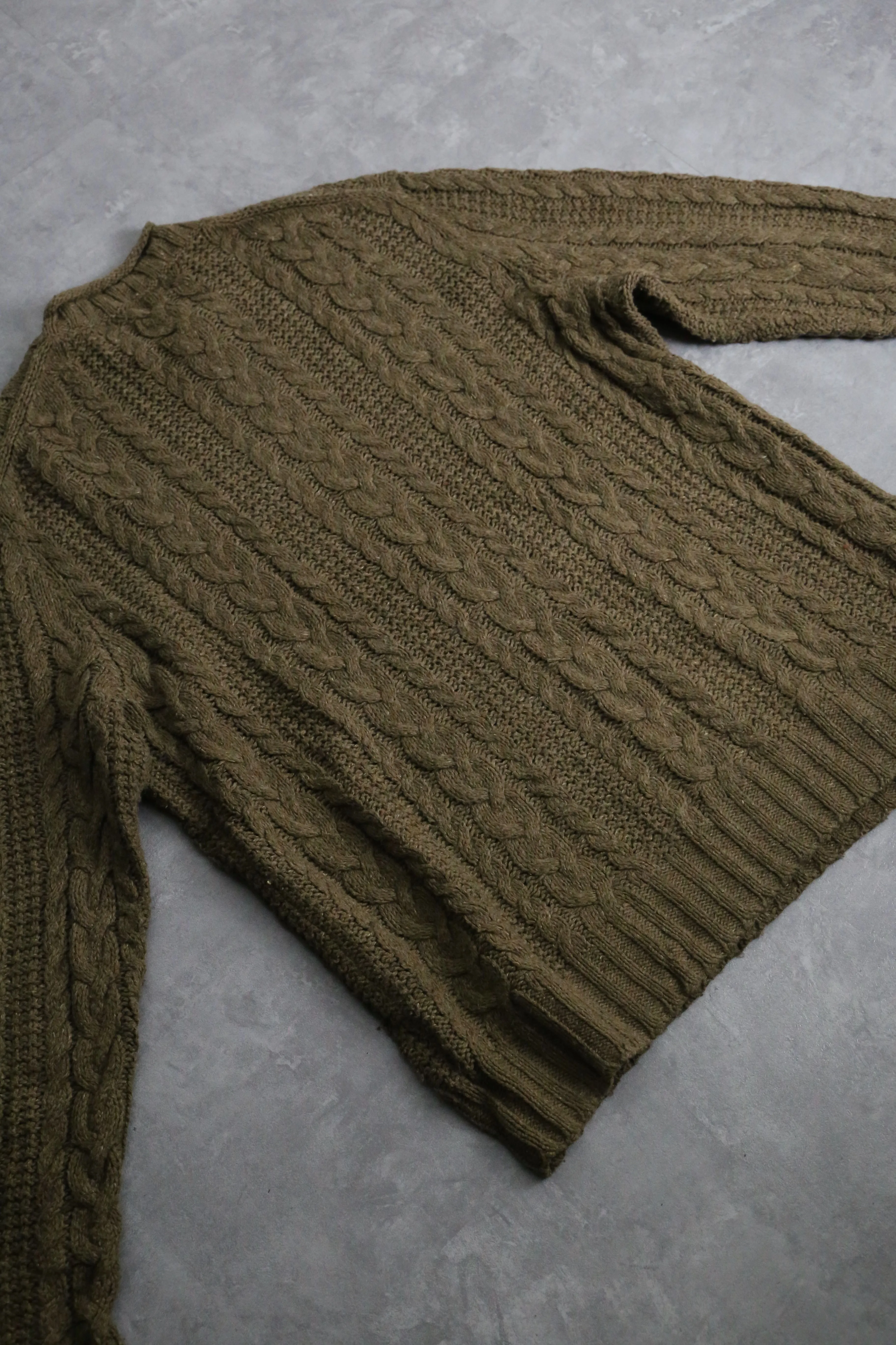 1990s Polo by RL roll neck aran sweater