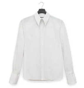 2005 Shirt with Exaggerated Collar and Removable Cuffs in Fine Cotton Poplin