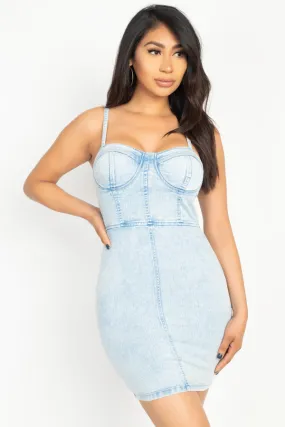 Acid Wash Denim Mini Dress