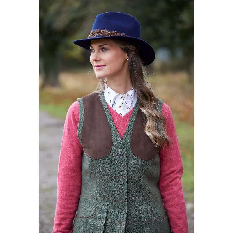 Alan Paine Combrook Ladies Tweed Shooting Waistcoat - Heath