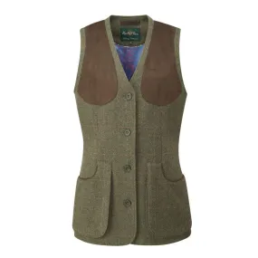 Alan Paine Combrook Ladies Tweed Shooting Waistcoat - Heath