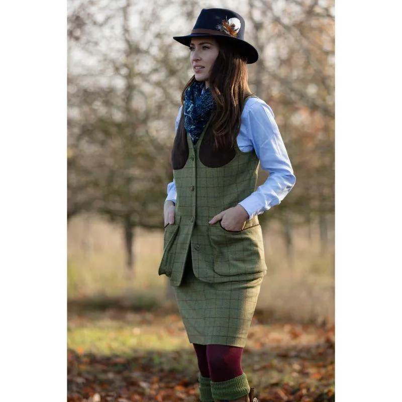 Alan Paine Combrook Tweed Ladies Shooting Waistcoat - Aspen