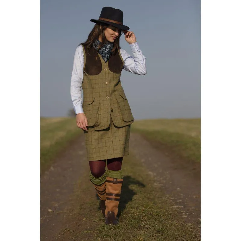 Alan Paine Combrook Tweed Ladies Shooting Waistcoat - Aspen