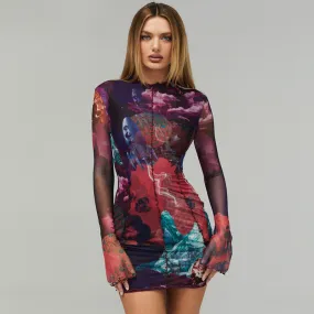 Allover Print Bodycon Dress