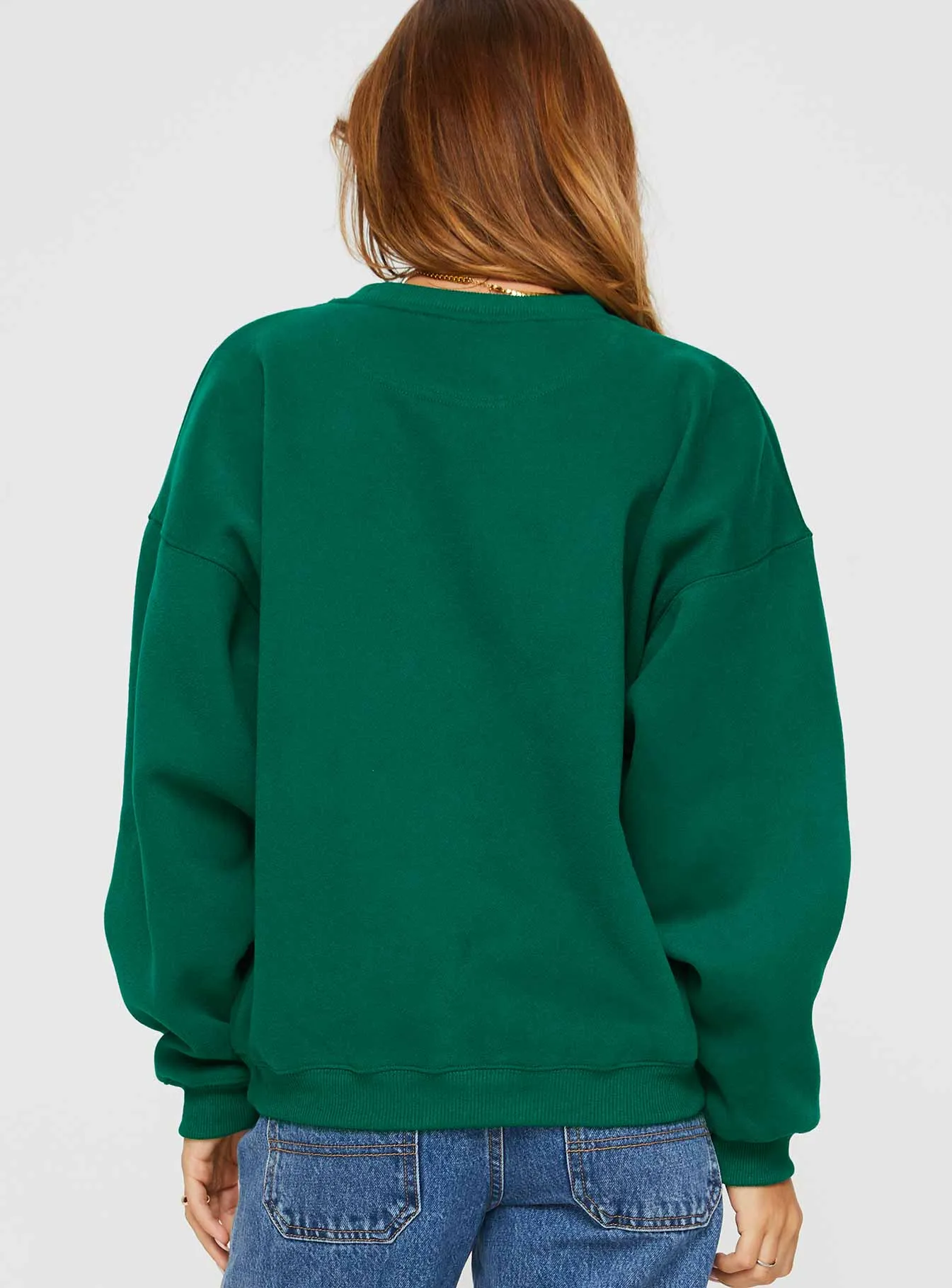 Apres Ski Crew Neck Sweatshirt Green / Cream