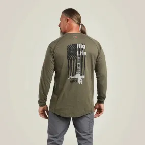 ARIAT - FR Air Rig Life Graphic T-Shirt, Sage Heather