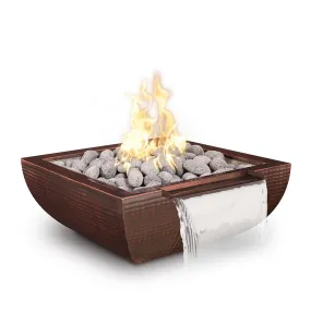 Avalon Hammered Copper Fire and Water Bowl, Wide Spill - Pool Feature