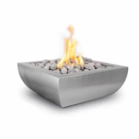 Avalon Square Fire Bowl, Stainless Steel - Fire Feature