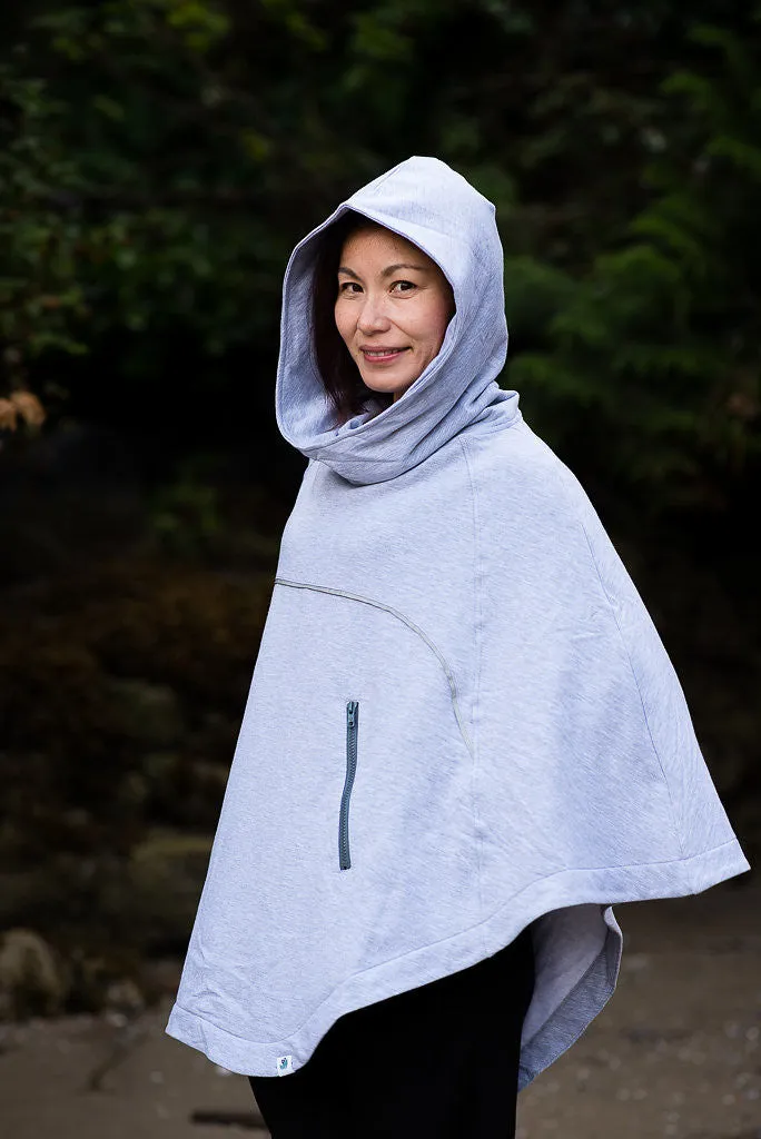 Bamboo Soft Cotton Poncho - Light Grey