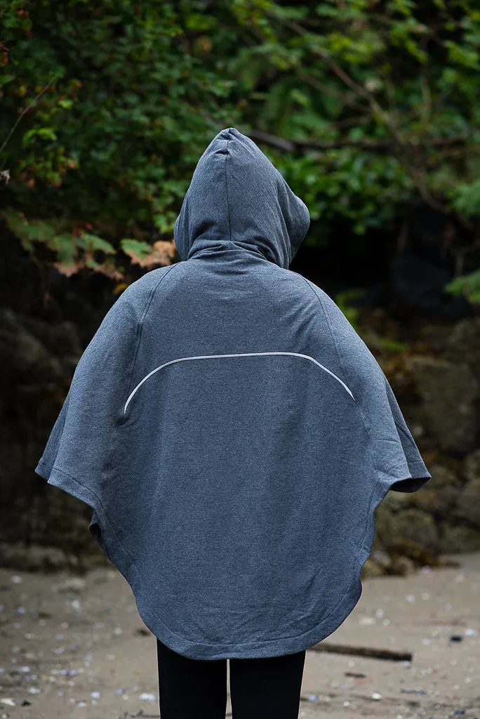 Bamboo Soft Cotton Poncho - Mixed Grey