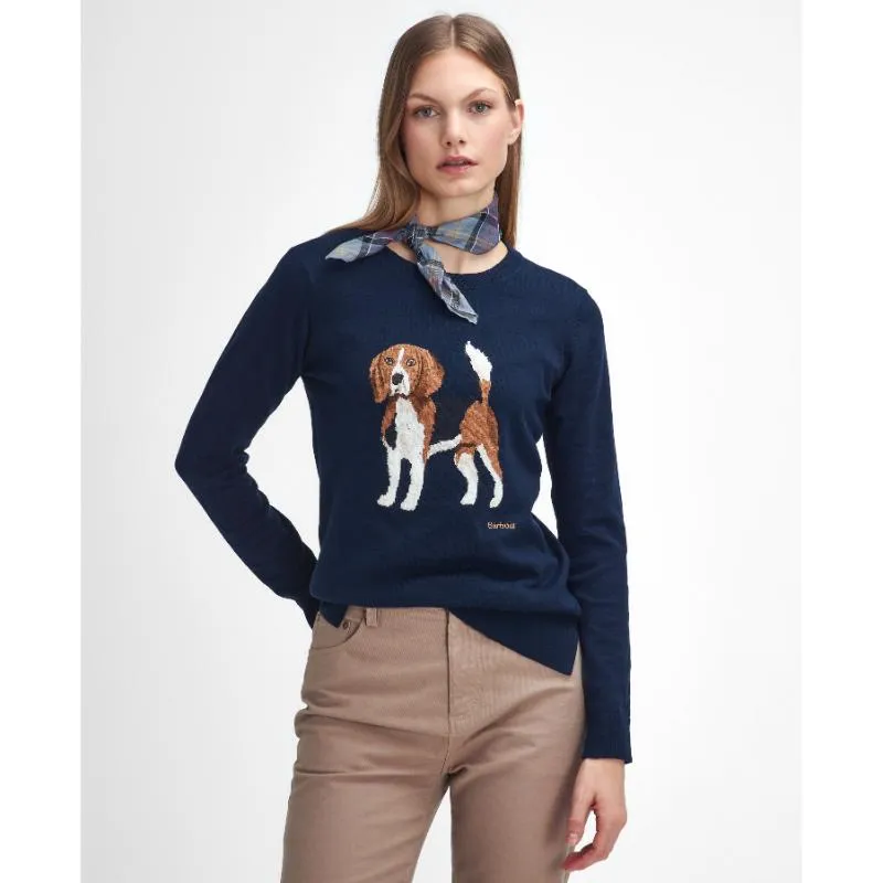 Barbour Fareham Knitted Cotton Cashmere Ladies Jumper - Navy