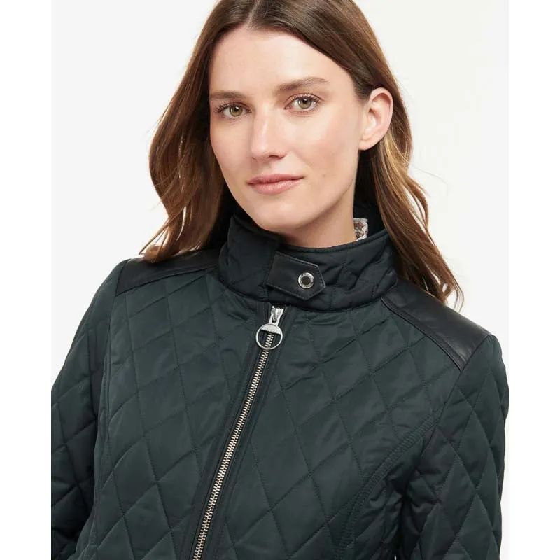 Barbour Premium Cavalry Ladies Quilted Jacket - Black/Ancient