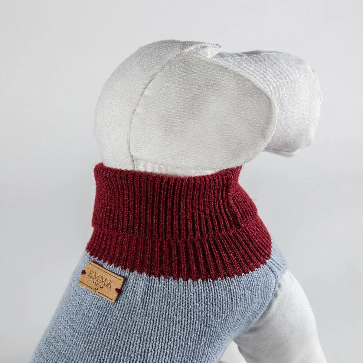 Bespoke Dog Sweater Powder Blue Stitch Alpaca