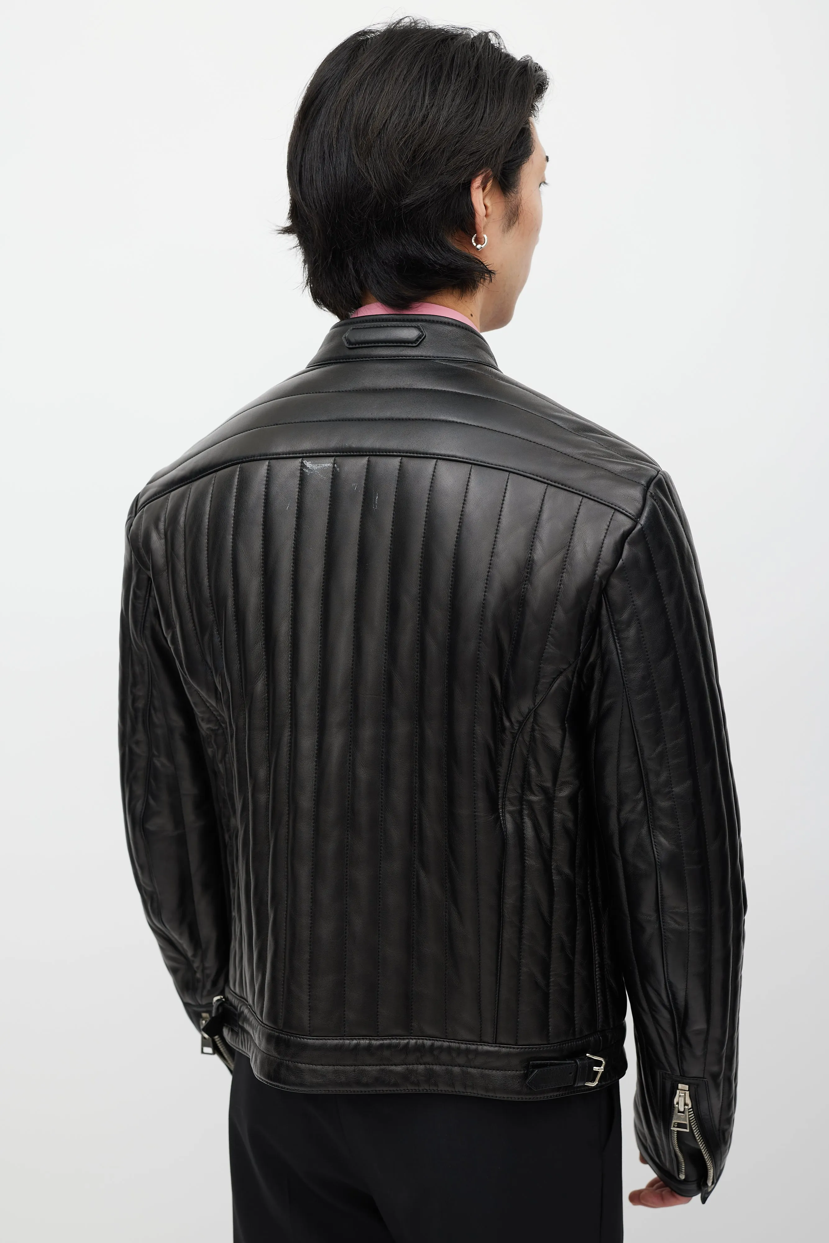 Black Quilted Leather Jacket