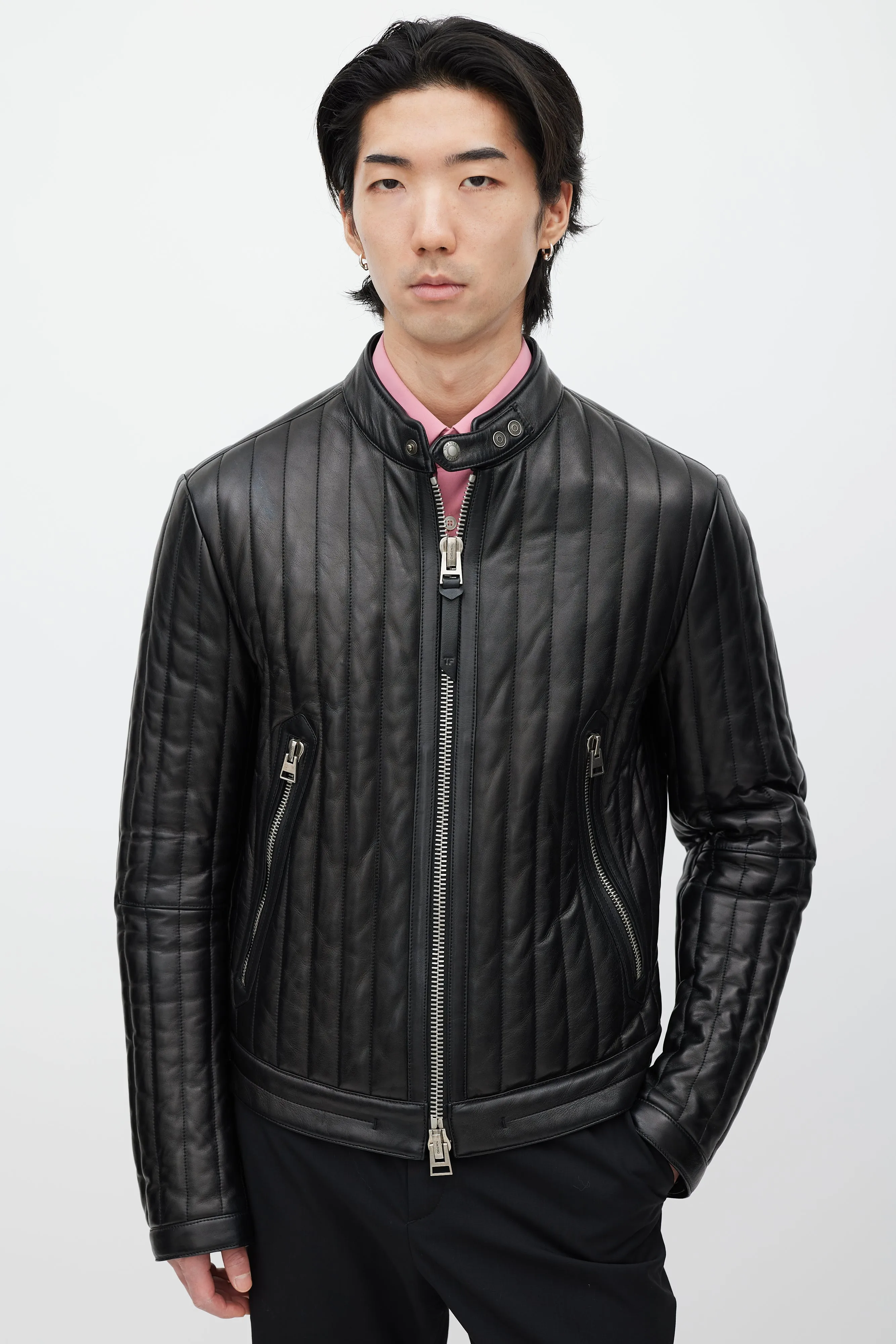 Black Quilted Leather Jacket