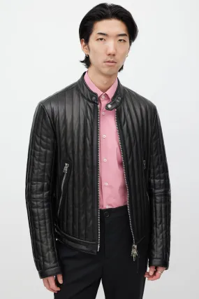 Black Quilted Leather Jacket