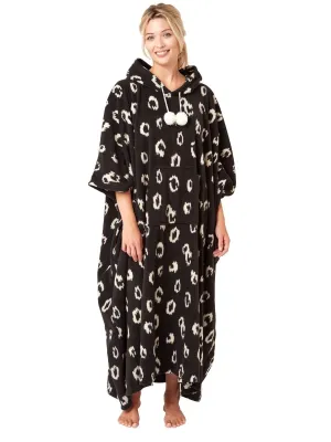 Bold Animal Print Fleece Poncho