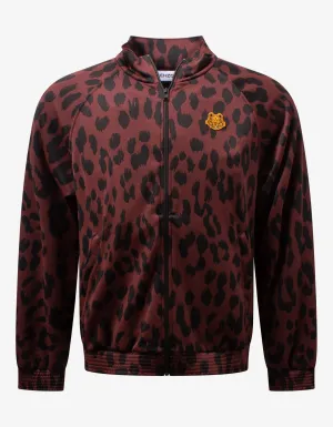 Bordeaux Leopard Print Track Jacket