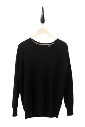 Brazeau Tricot Black Sheer V Sweater