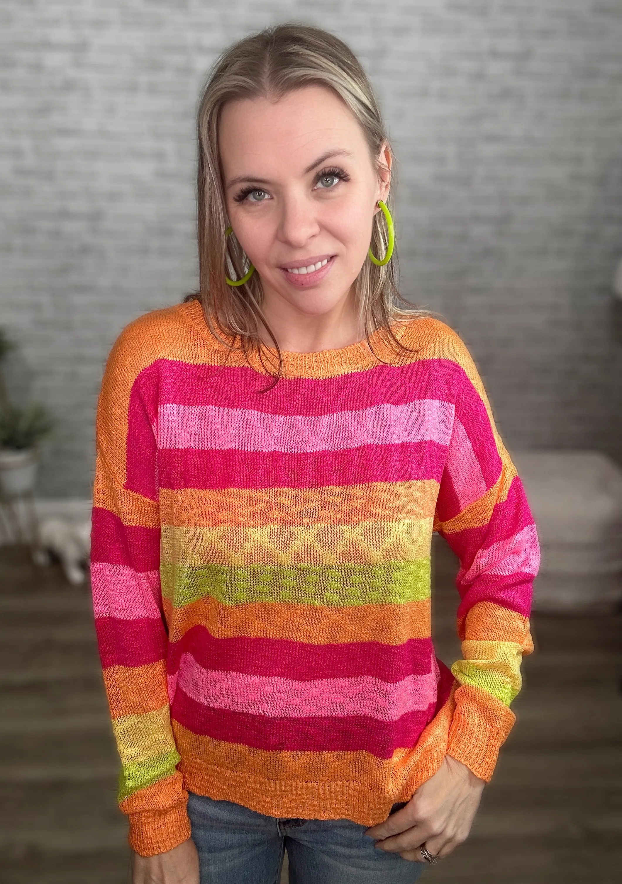 Bright Stripes Lightweight Summer Sweater