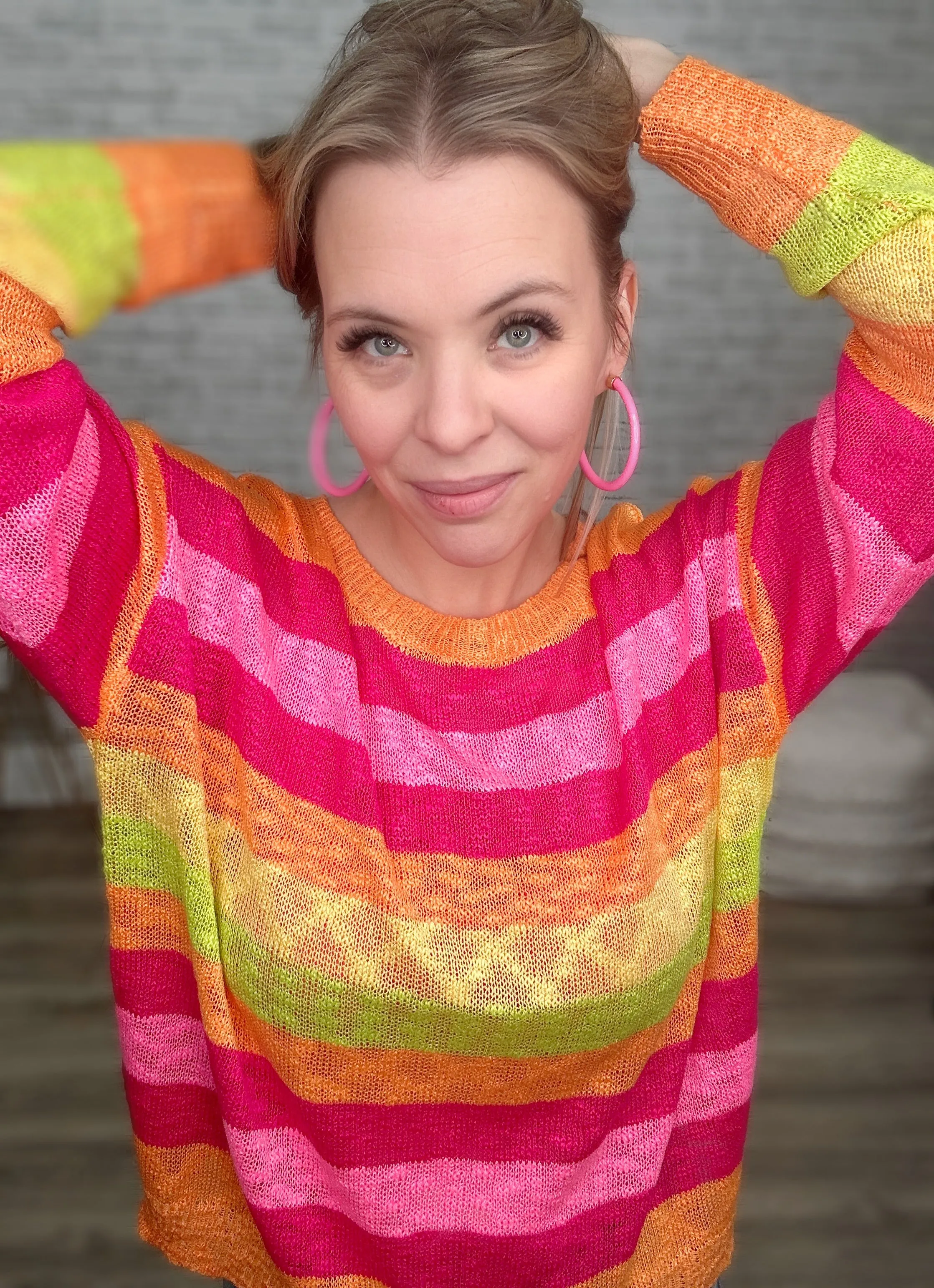 Bright Stripes Lightweight Summer Sweater