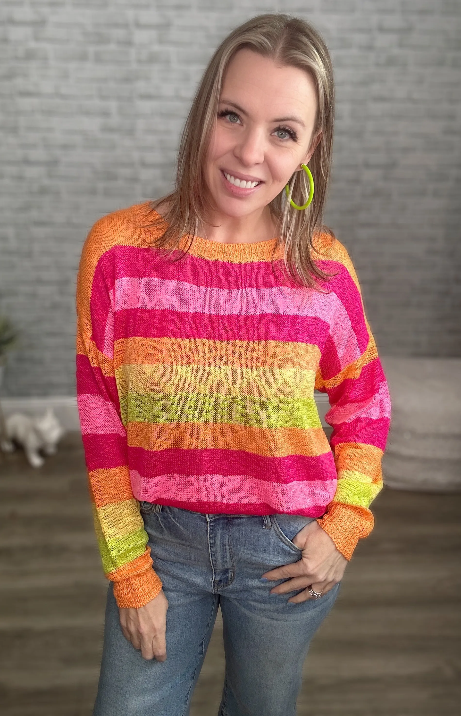 Bright Stripes Lightweight Summer Sweater