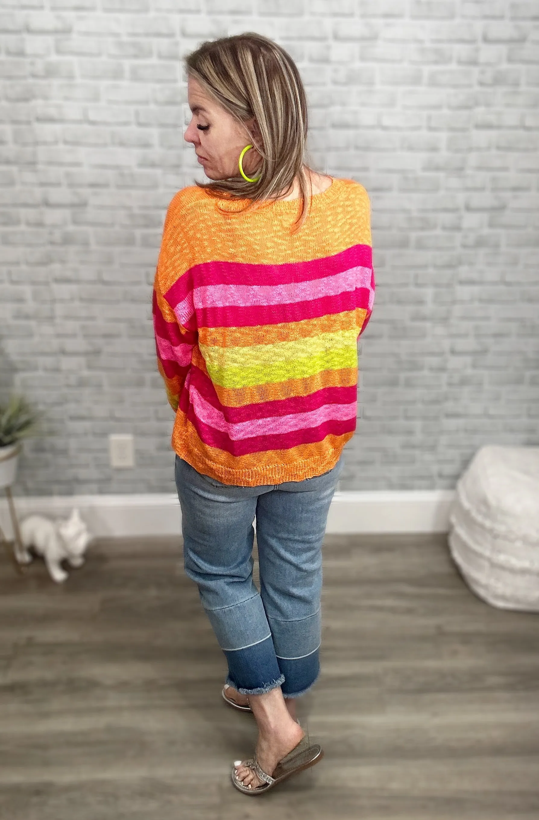 Bright Stripes Lightweight Summer Sweater