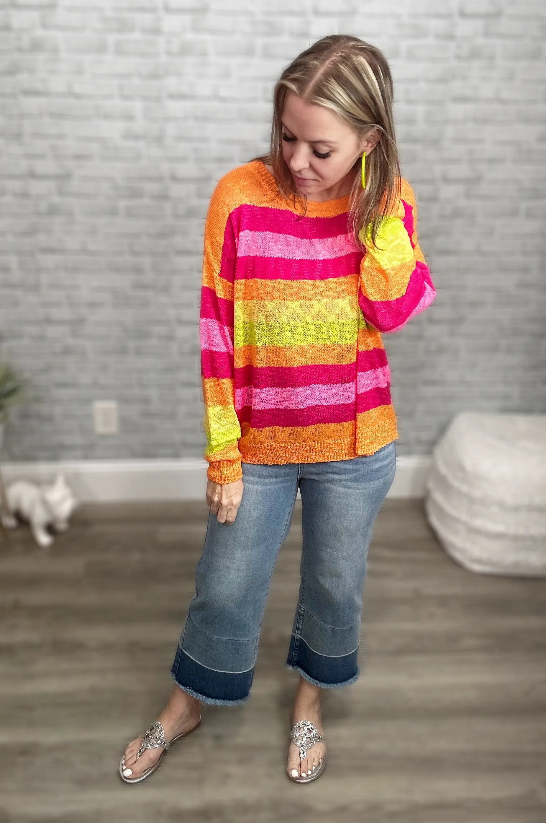 Bright Stripes Lightweight Summer Sweater