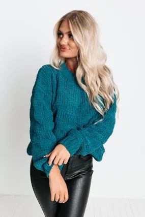 Bring On The Warmth Knit Sweater In Teal