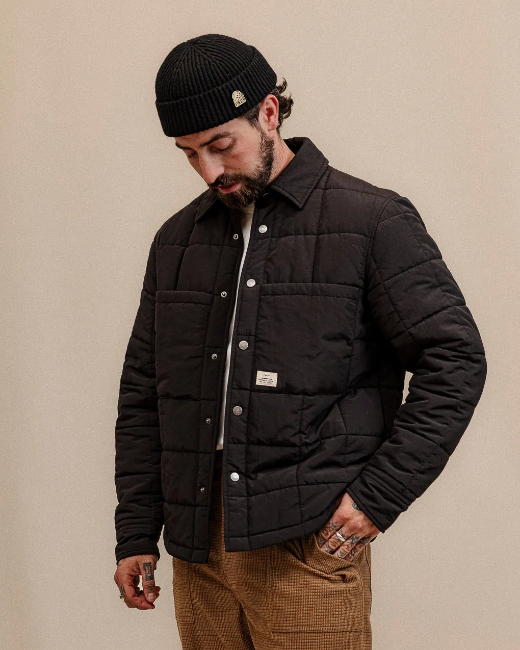 Bronson Quilted Overshirt - Washed Black