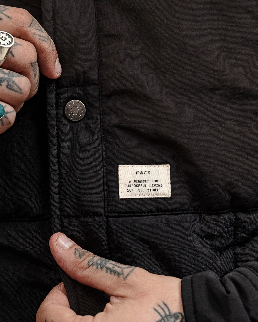 Bronson Quilted Overshirt - Washed Black