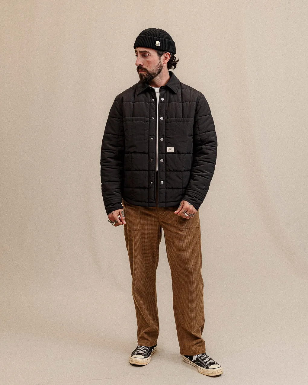 Bronson Quilted Overshirt - Washed Black