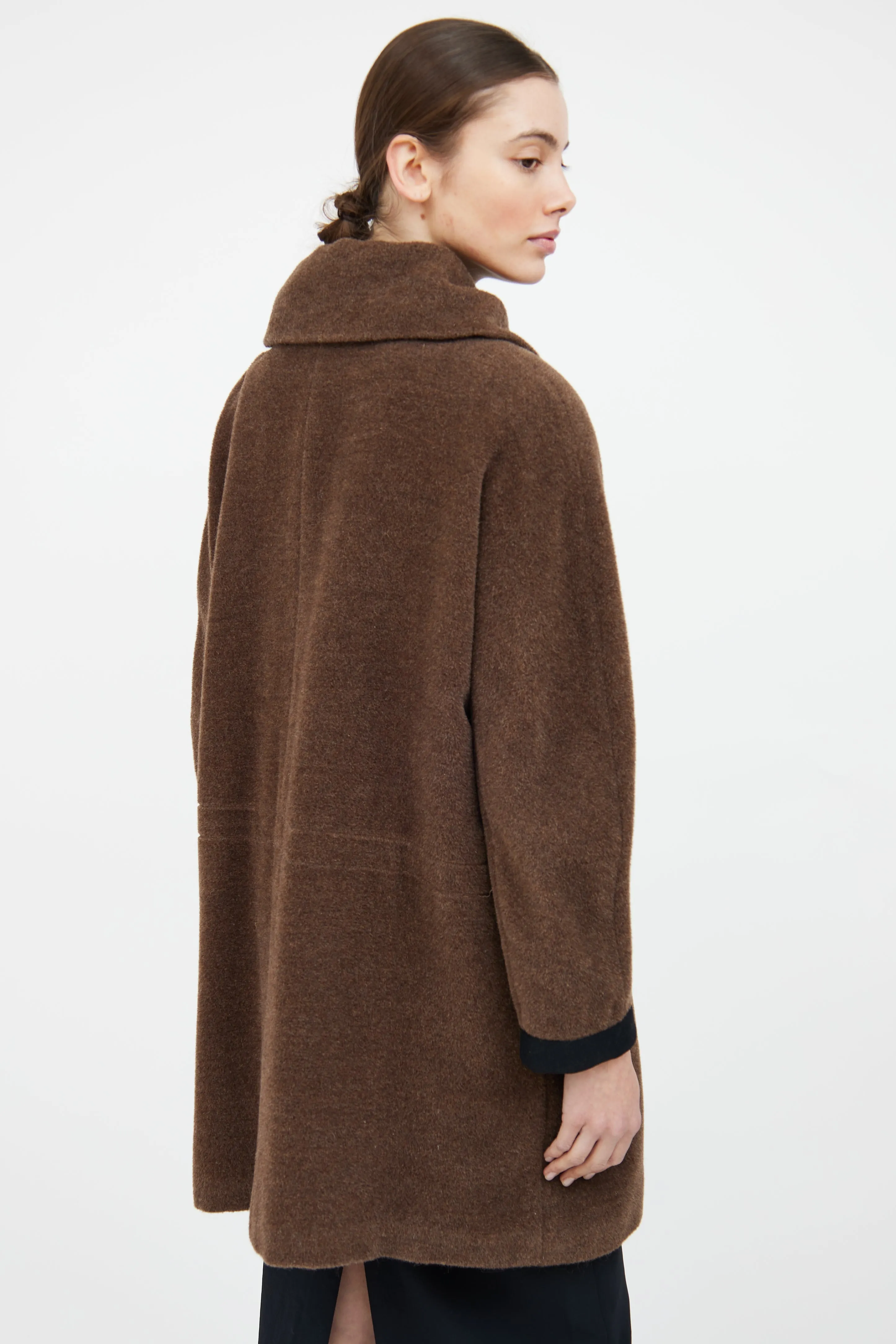 Brown & Black Mohair Blend Coat