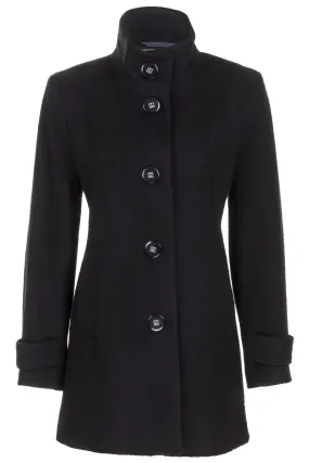 Busy Clothing Womens Black High Neck Coat