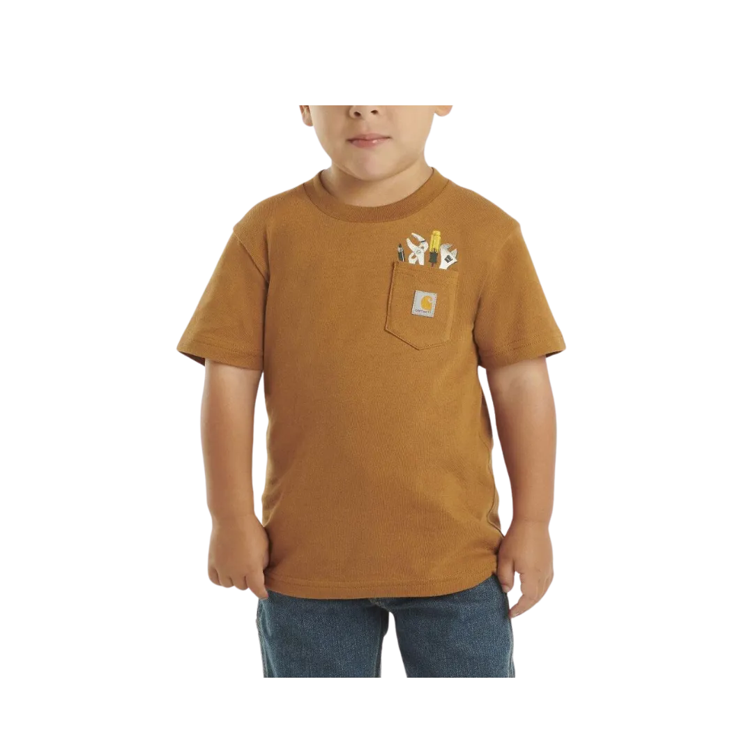 Carhartt Kid's Short Sleeve Tool Pocket Brown Shirt