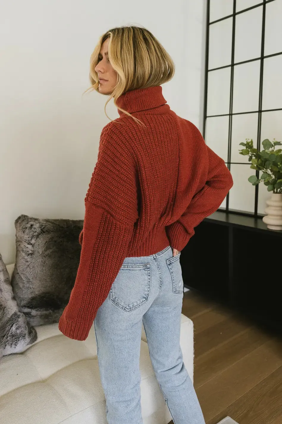 Catherine Turtleneck Sweater in Brick - FINAL SALE