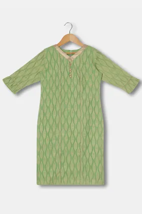 Chittythalli Girls Kurthi Handloom Cotton Regular Fit  - Green  - KU06