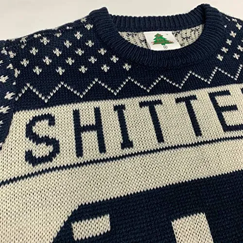 Christmas Vacation Shitter's Full Ugly Christmas Sweater Navy (X-Large)