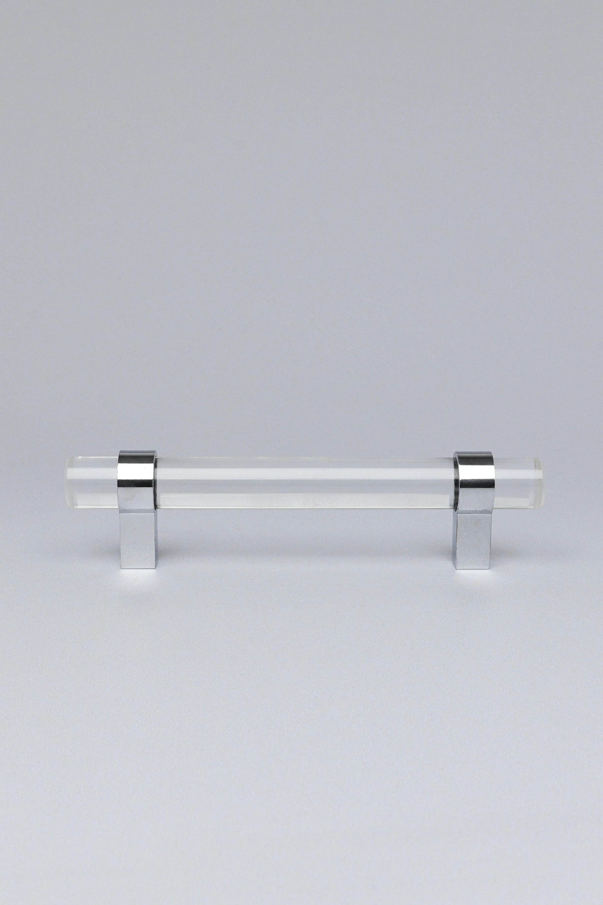 Clear Glass Cabinet Bar Handles With Chrome Finish