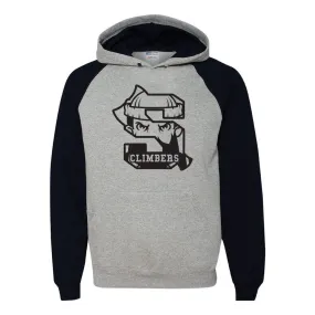 Climbers Lumberjack Distressed Logo Raglan Colorblock Hoodie