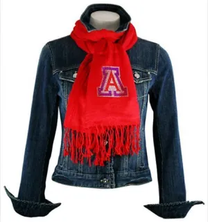 Collegiate Fashionista University of Arizona Pashmina, Rhinestone School Logo