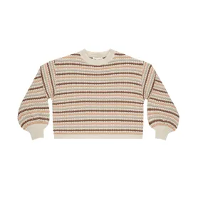 Crop Sweater- Honeycomb Stripe