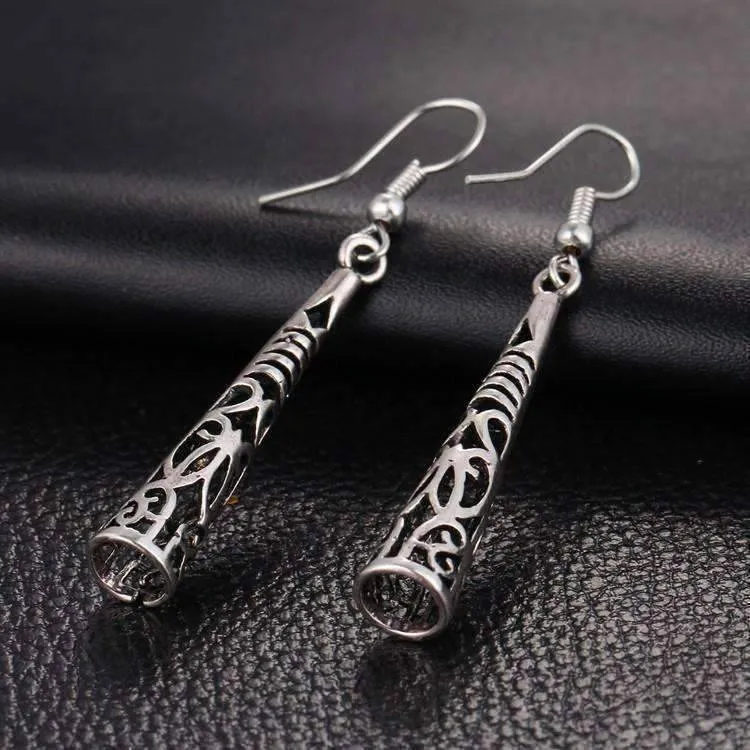 Cut-Out Tribal Horn Dangling Earrings