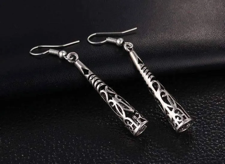 Cut-Out Tribal Horn Dangling Earrings