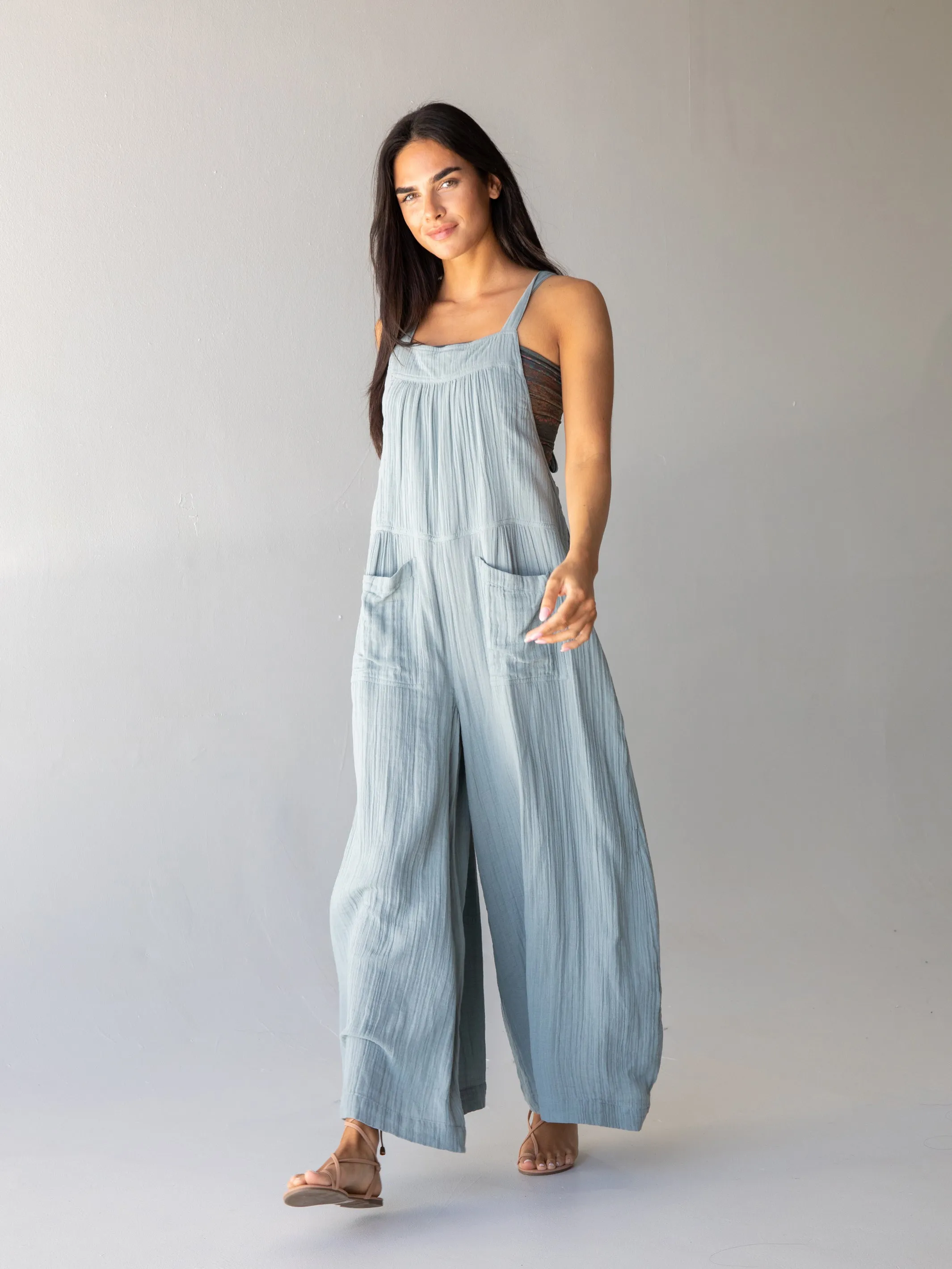 Dakota Tie Overall - Light Blue