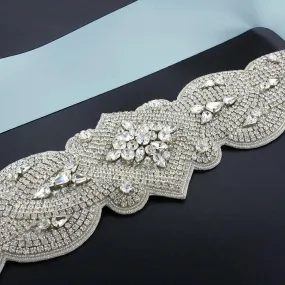 Dramatic Rhinestone Bridal Sash