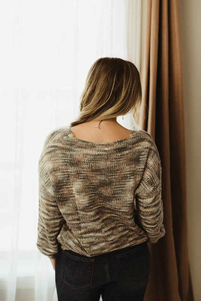 Drop Shoulder V Sweater