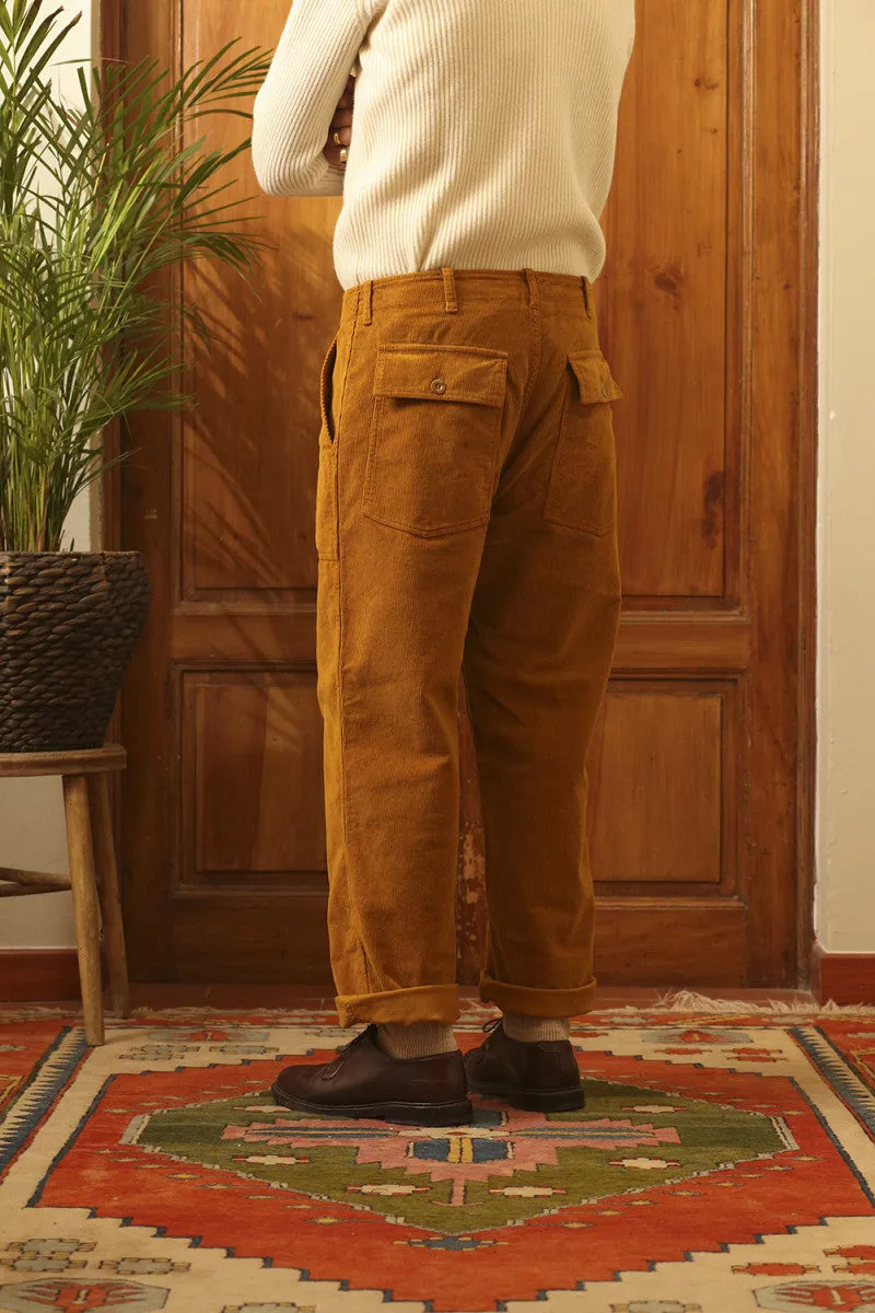 EAST HARBOUR SURPLUS - TEXAS CORDUROY FATIGUE PANTS (MUSTARD)